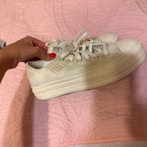 Womens off white platform converse